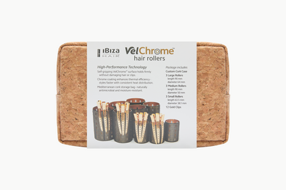 Ibiza Hair VelChrome™ Premium Thermal Hair Rollers – Set with Cork Case